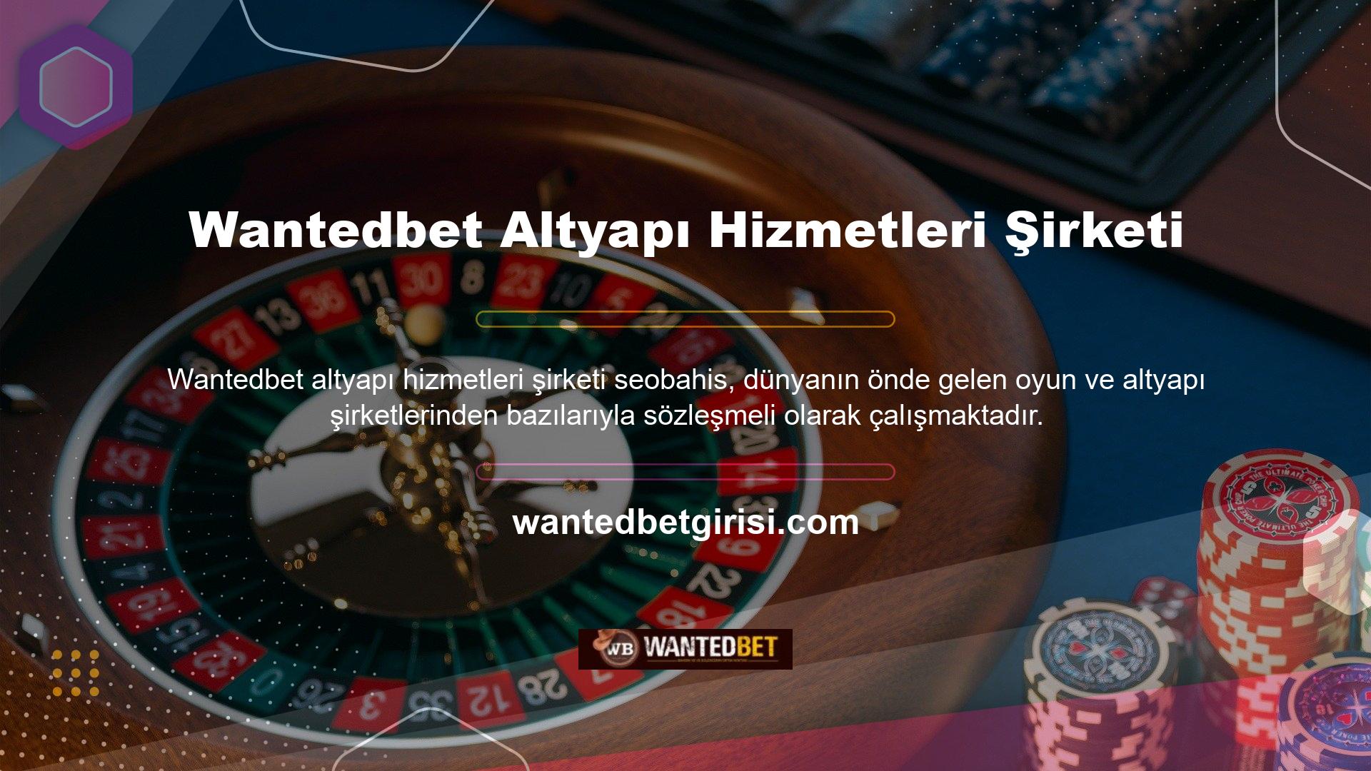 Bu sitede ayrıca Wantedbet slot oyunu ürünleri sunan çok sayıda altyapı şirketi bulunmaktadır